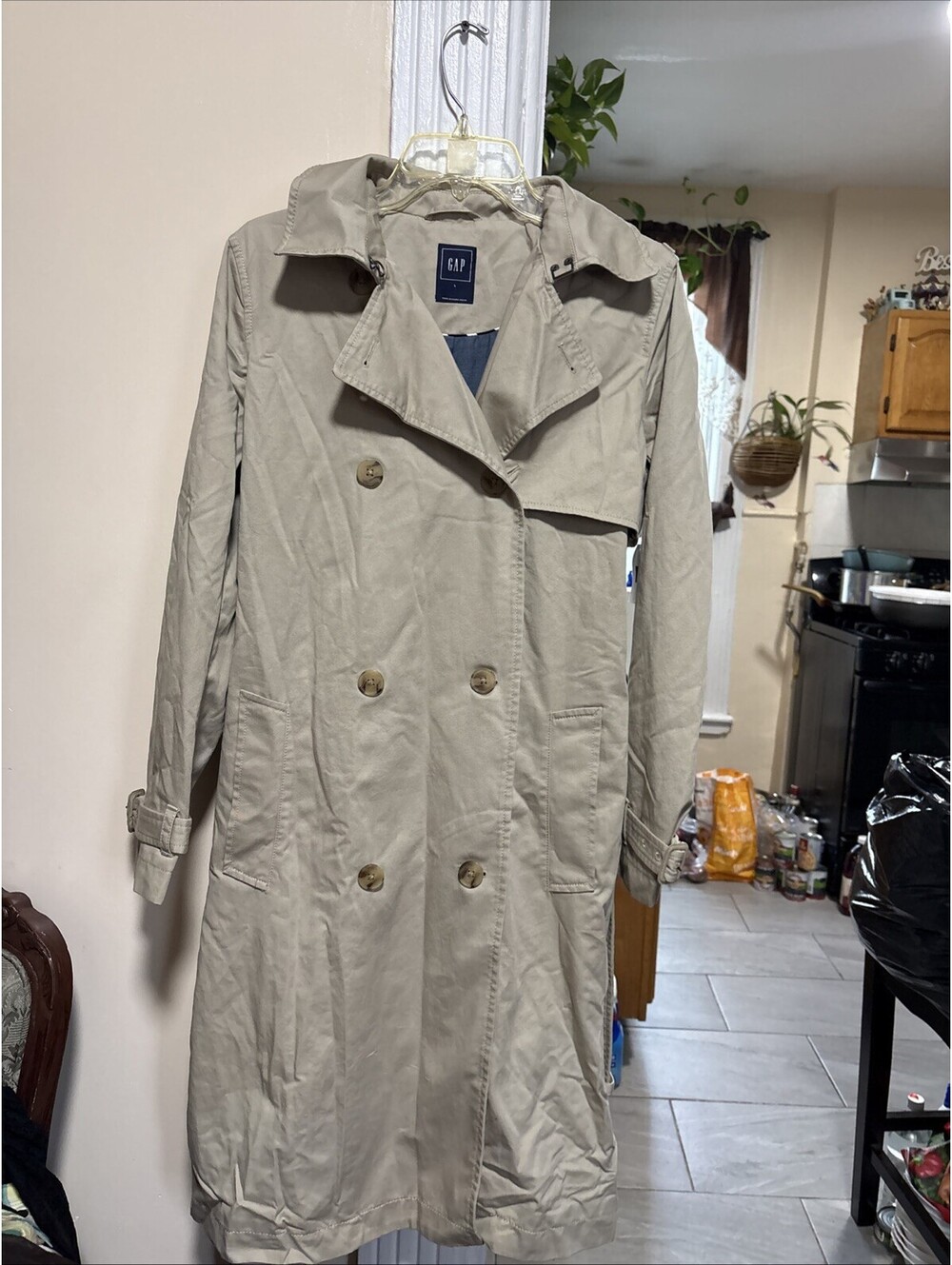 Gap Women's Trench Coat Large Coat Beige